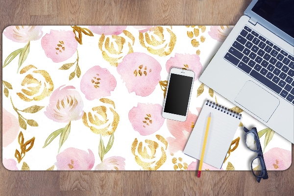 Schreibtisch Unterlegmatte Pinke Blumen
