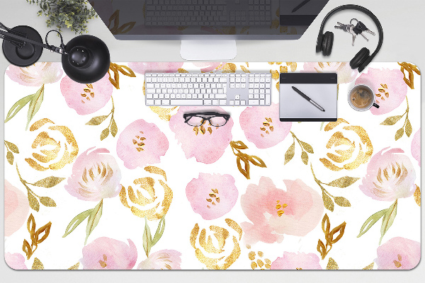 Schreibtisch Unterlegmatte Pinke Blumen