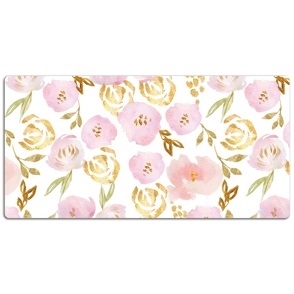 Schreibtisch Unterlegmatte Pinke Blumen