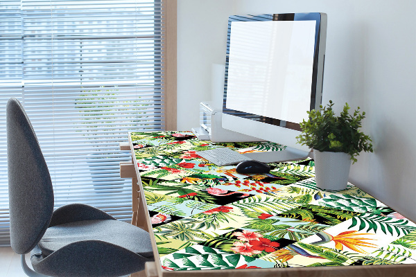 Schreibtisch Unterlegmatte Blumen und Vögel