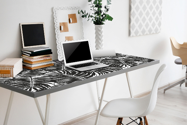 PVC Schreibtischmatte Schwarze Blätter