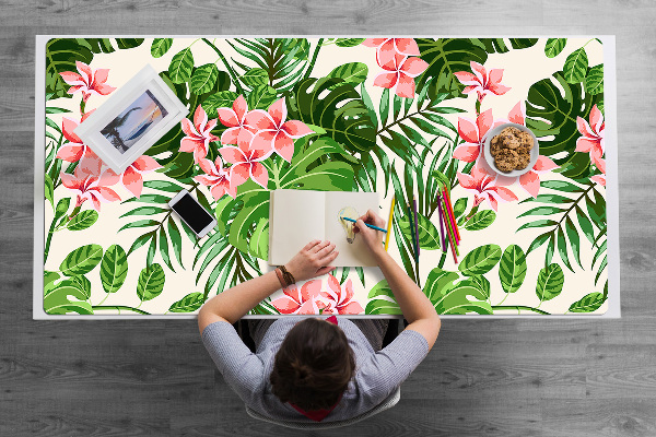 Büro-Schreibtischmatte Blumen Hawaii.