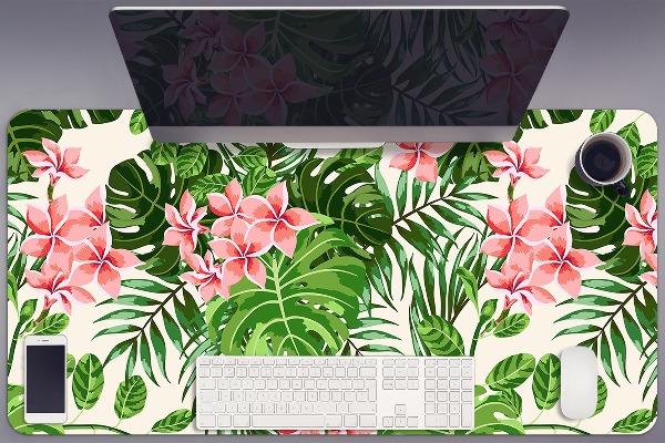 Büro-Schreibtischmatte Blumen Hawaii.