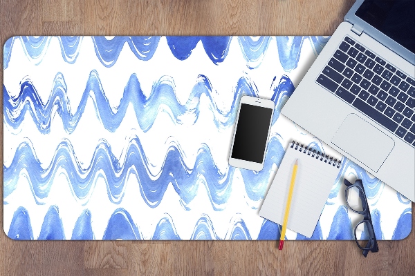 Büro-Schreibtischmatte Aquarellwellen.