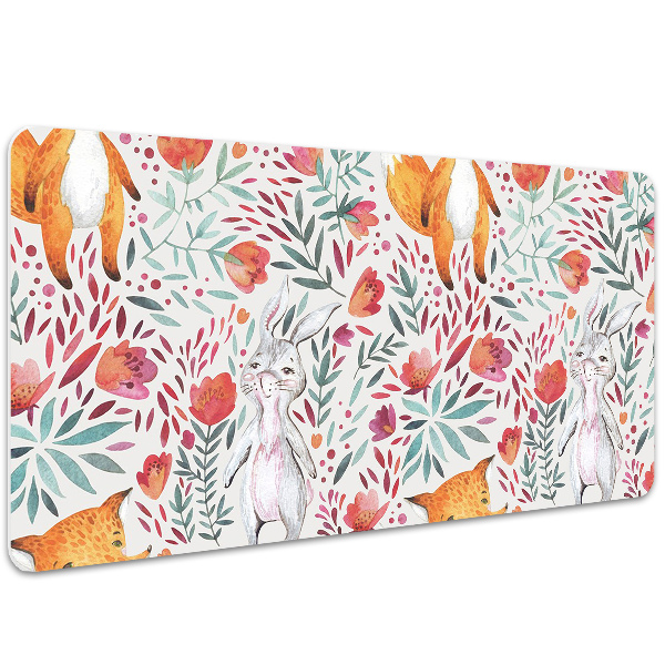 PVC Schreibtischmatte Fuchs und Kaninchen