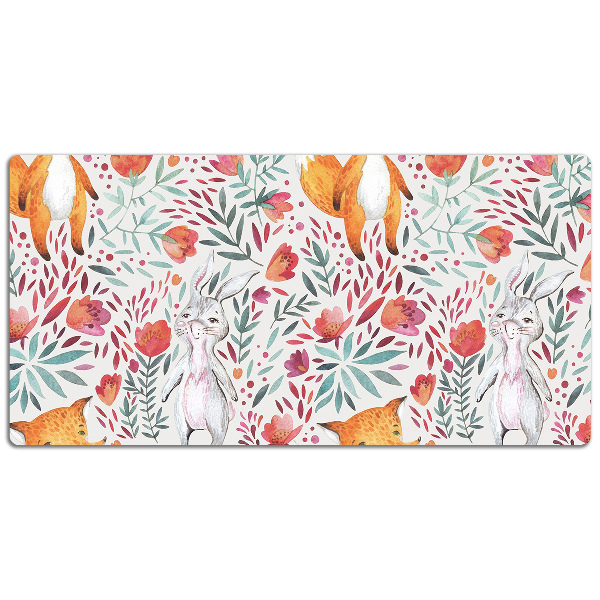 PVC Schreibtischmatte Fuchs und Kaninchen