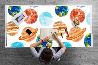 Büro-Schreibtischmatte Bunte Planeten