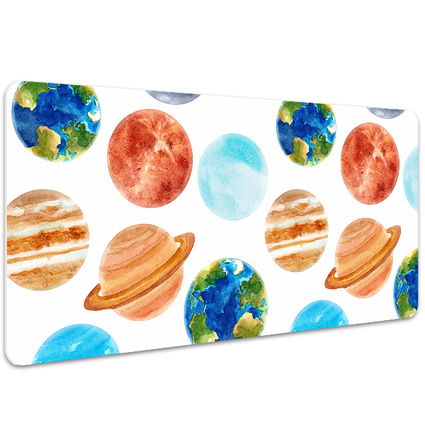 Büro-Schreibtischmatte Bunte Planeten