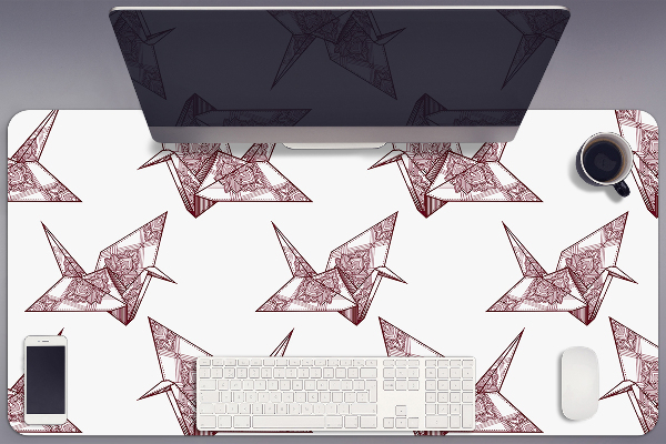 PVC Schreibtischmatte Origami-Vögel
