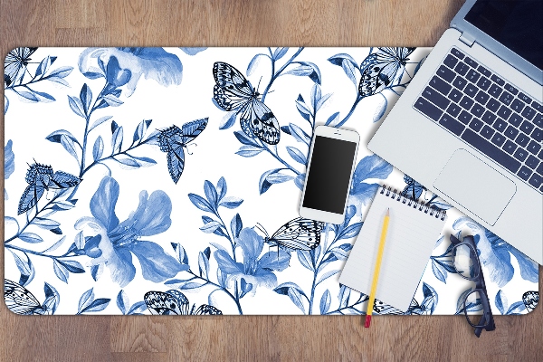 Büro-Schreibtischmatte Blaue Blumen