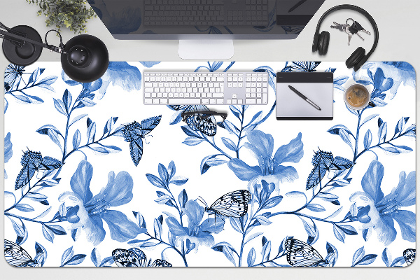Büro-Schreibtischmatte Blaue Blumen