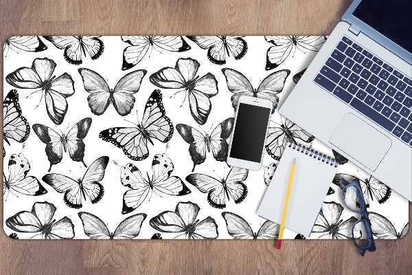 PVC Schreibtischmatte Schwarz-Weiß-Schmetterling