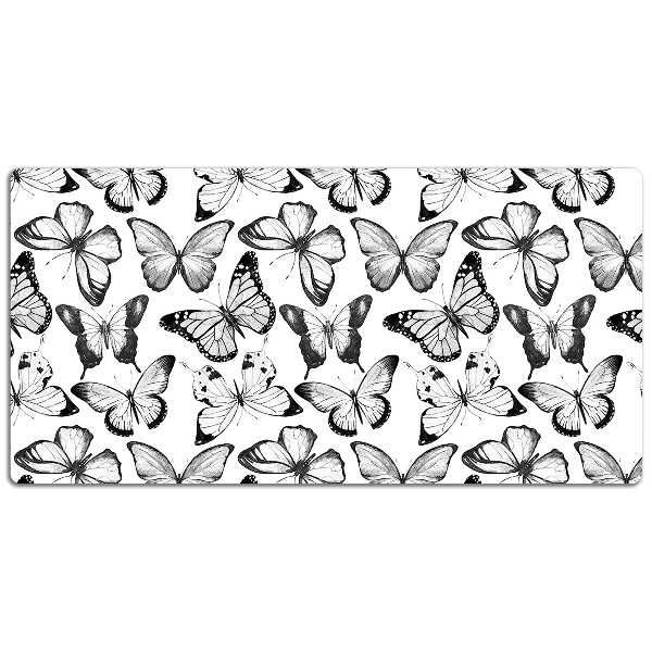 PVC Schreibtischmatte Schwarz-Weiß-Schmetterling