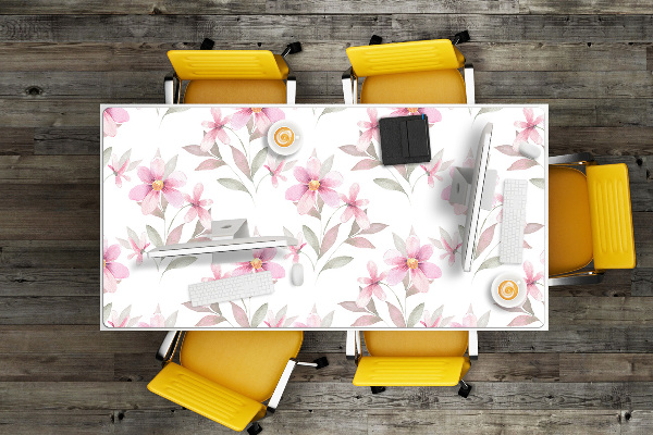 Schreibtisch Unterlegmatte Pinke Blumen