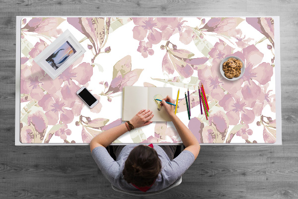 Büro-Schreibtischmatte Hibiscus hellrosa