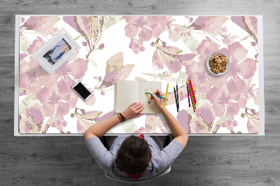 Büro-Schreibtischmatte Hibiscus hellrosa