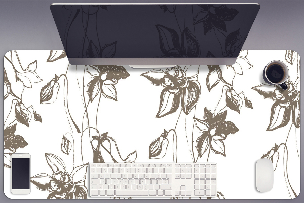 Büro-Schreibtischmatte Blumenzeichnung