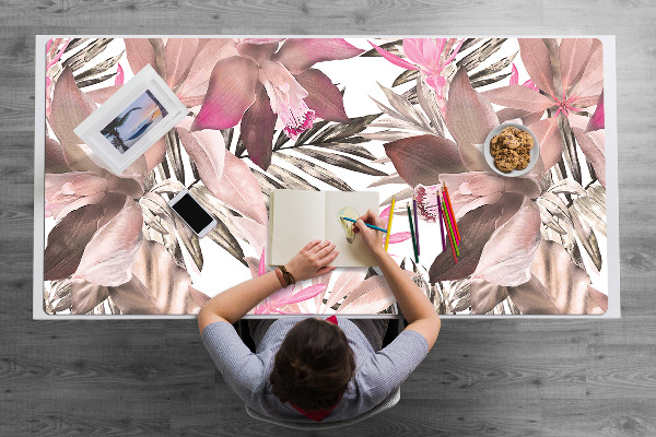 Büro-Schreibtischmatte Tropisches Rosa.