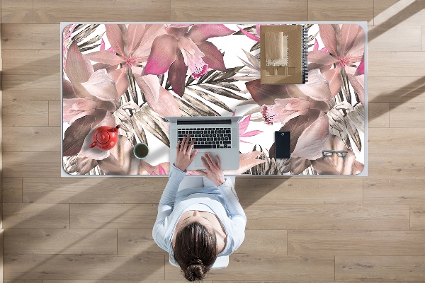 Büro-Schreibtischmatte Tropisches Rosa.