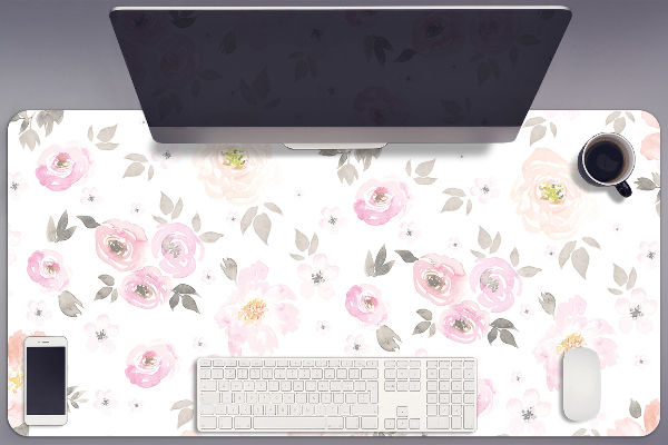 PVC Schreibtischmatte Aquarellblumen