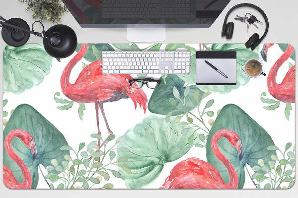 Büro-Schreibtischmatte Exotische Flamingos.