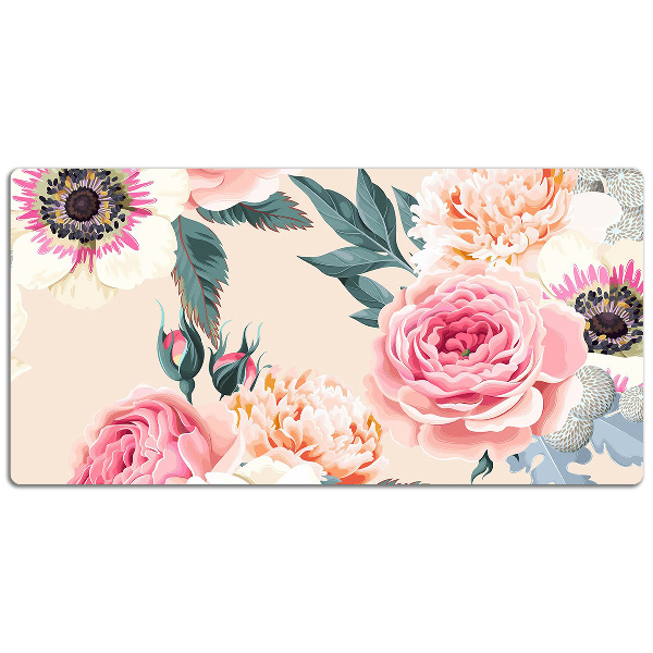 Büro-Schreibtischmatte Pastellblumen