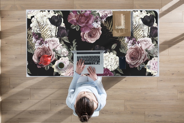 PVC Schreibtischmatte Romantische Blumen