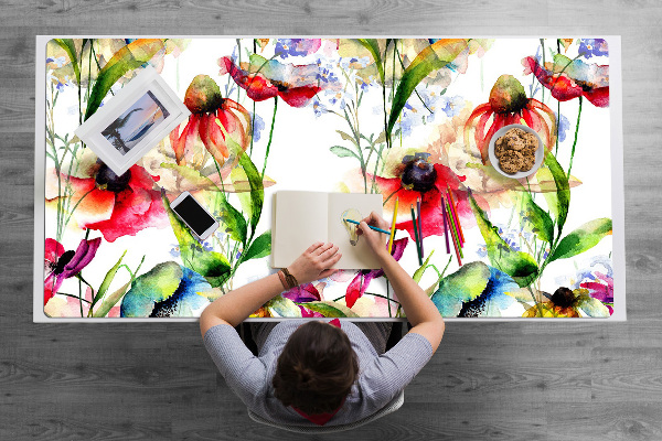 Schreibtisch Unterlegmatte Farbige Blumen