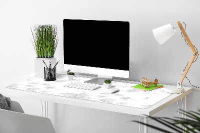 Büro-Schreibtischmatte Graue Blumen