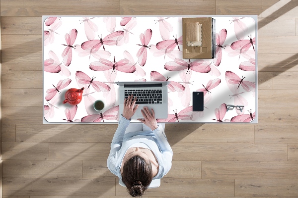 PVC Schreibtischmatte Rosa Libelle