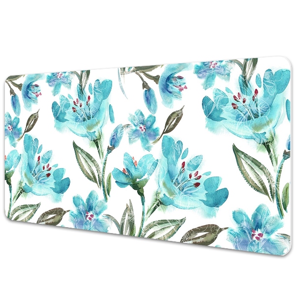 Schreibtisch Unterlegmatte Türkisblumen