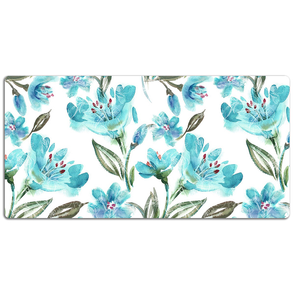 Schreibtisch Unterlegmatte Türkisblumen