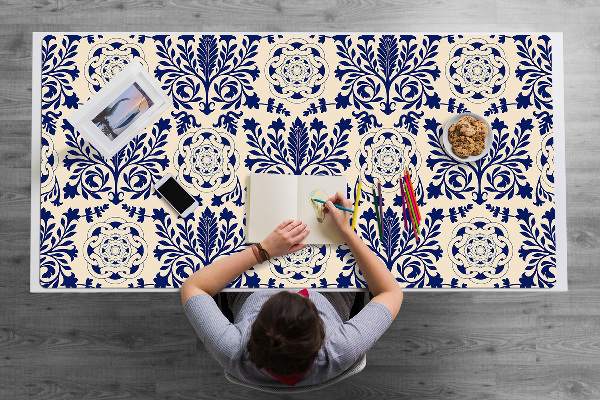 PVC Schreibtischmatte Blaues Muster