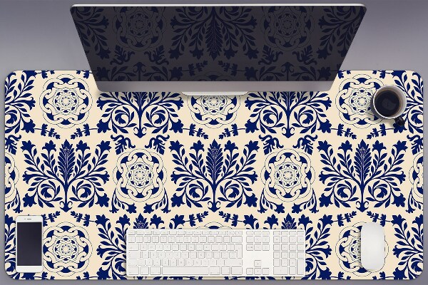 PVC Schreibtischmatte Blaues Muster