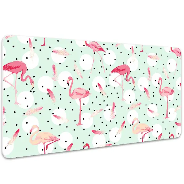 Büro-Schreibtischmatte Flamingos und Punkte