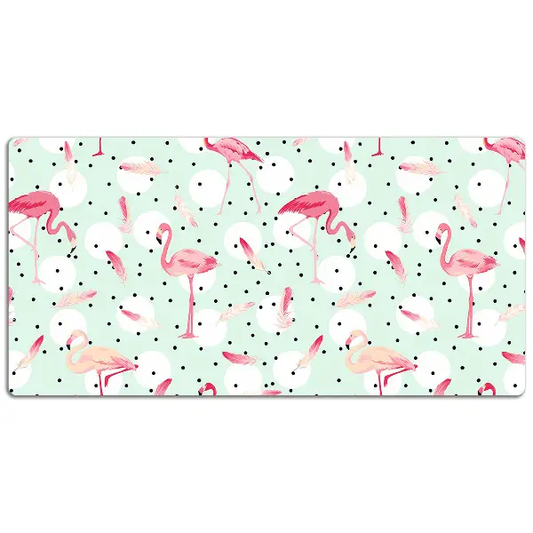 Büro-Schreibtischmatte Flamingos und Punkte