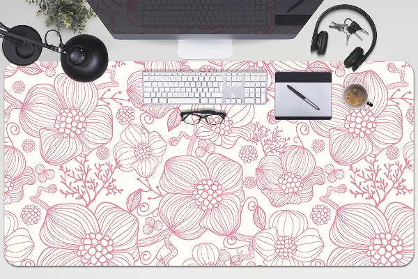 PVC Schreibtischmatte Blumenrisslinie.