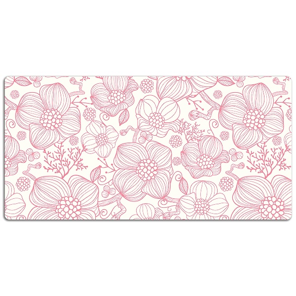 PVC Schreibtischmatte Blumenrisslinie.