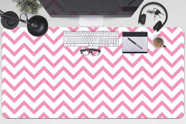 Büro-Schreibtischmatte Rosa Zickzacks.