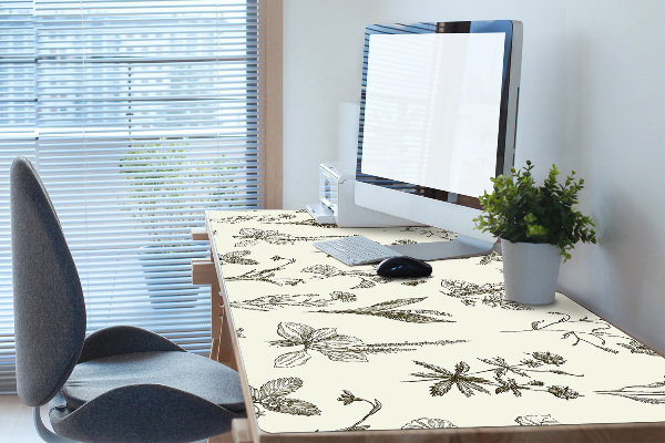 PVC Schreibtischmatte Skizzierte Blumen