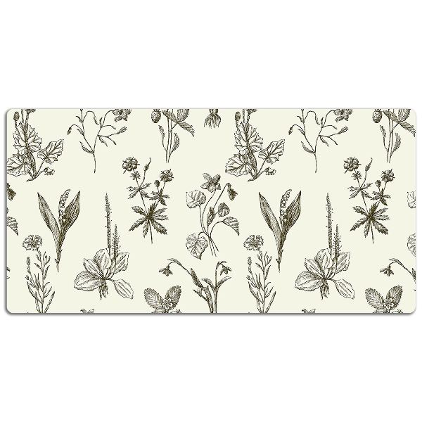 PVC Schreibtischmatte Skizzierte Blumen