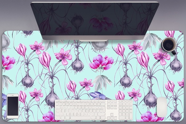 Büro-Schreibtischmatte Krokusse mit Zwiebeln