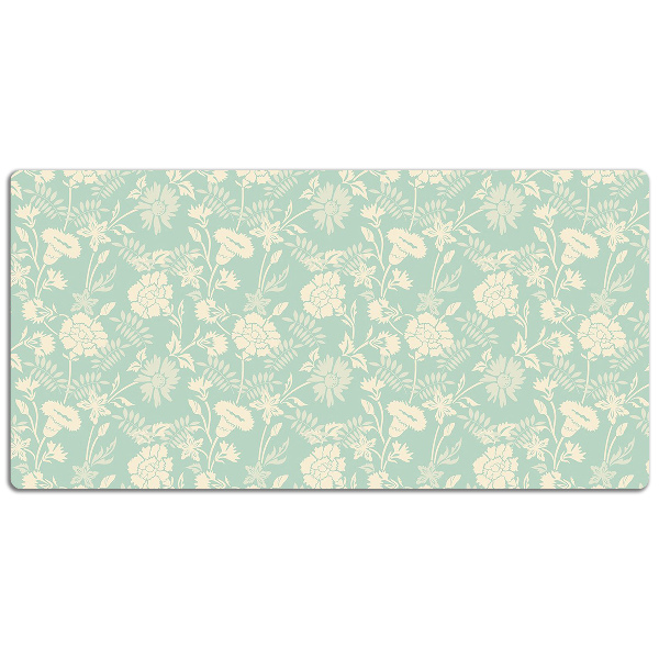 Schreibtisch Unterlegmatte weiße Blumen