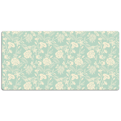Schreibtisch Unterlegmatte weiße Blumen
