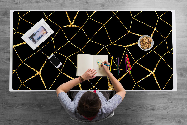 Büro-Schreibtischmatte Gold- und schwarze Mosaik