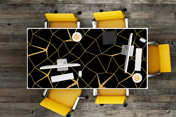 Büro-Schreibtischmatte Gold- und schwarze Mosaik