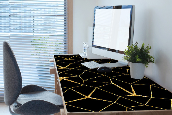 Büro-Schreibtischmatte Gold- und schwarze Mosaik