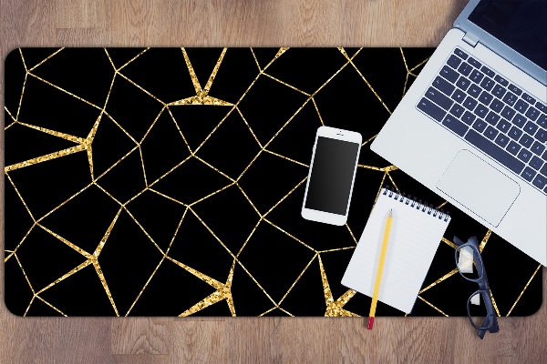 Büro-Schreibtischmatte Gold- und schwarze Mosaik