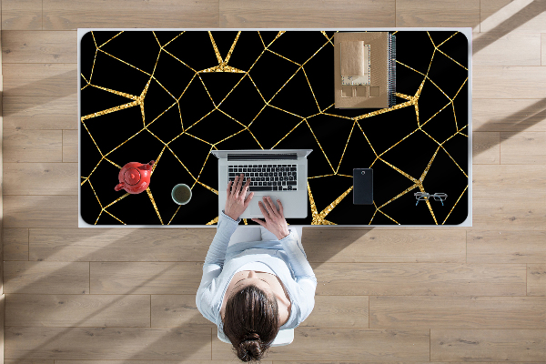 Büro-Schreibtischmatte Gold- und schwarze Mosaik