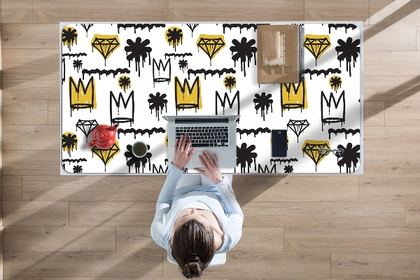 Büro-Schreibtischmatte Graffiti-Krone.